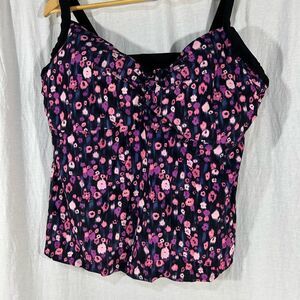 Merona Black and Pink Floral Camisole